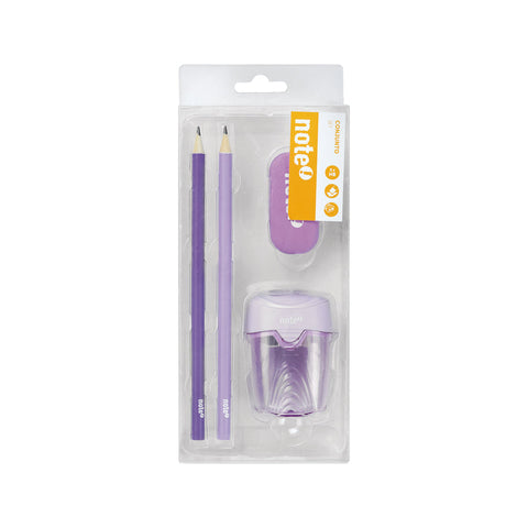 Conjunto Lápis HD + Borracha + Afia Pastel Note!