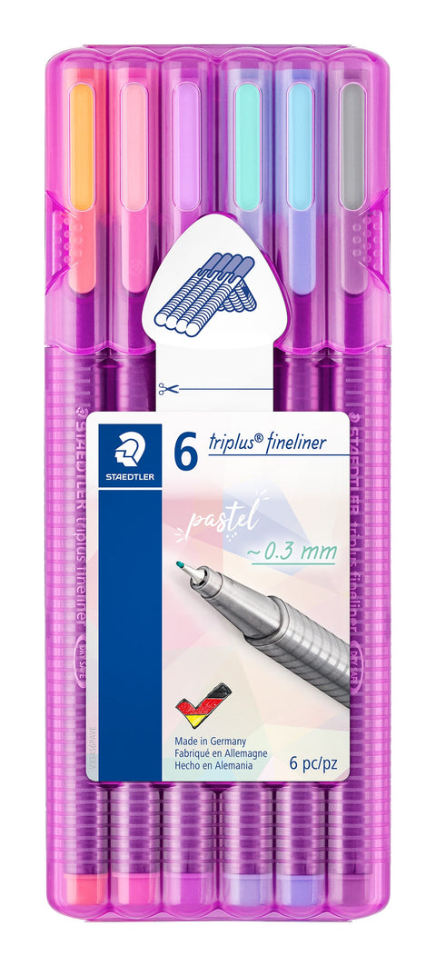 Marcador Escrita Triplus Fineline Pastel 6 Unidades