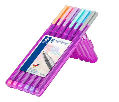 Marcador Escrita Triplus Fineline Pastel 6 Unidades