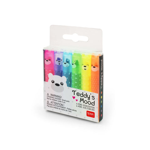 Conjunto 6 Mini Sublinhadores - Teddy'S