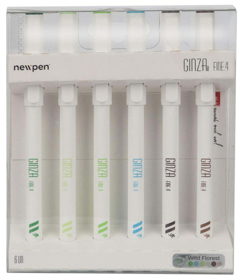 Marcador Ginza Fine 0.4mm Wild Florest 6 unidades Newpen