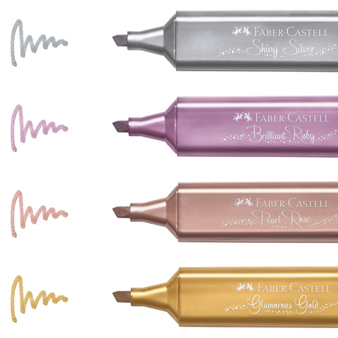 Marcadores Textliner Cores Metálicas 4 unidades Faber Castell