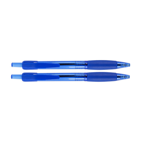 Conjunto 2 Canetas Esferográfica Retrátil 0,7mm Azul