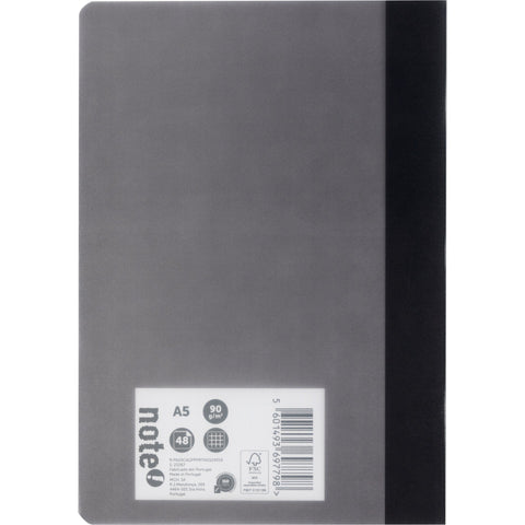 Caderno Agrafado A5 Flex Pautado 48 Folhas 90g Quadriculado Preto Note!
