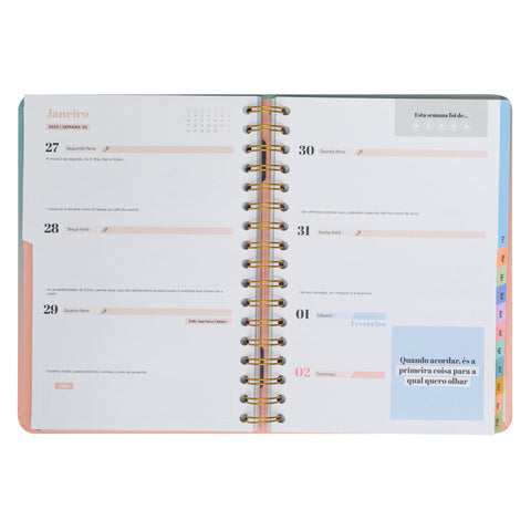 Agenda Office 24/25 Semanal Grande - Muitas Conquistas para Celebrar
