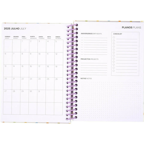 Agenda A5 2025 Espiral Semanal Girly Note! (artigo sortido)