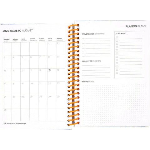 Agenda A5 2025 Espiral Semanal Girly Note! (artigo sortido)