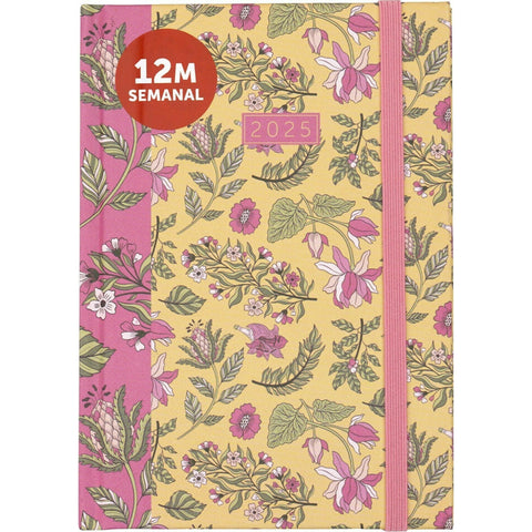 Agenda A6 2025 Semanal Capa Dura Botanic Note! (artigo sortido)
