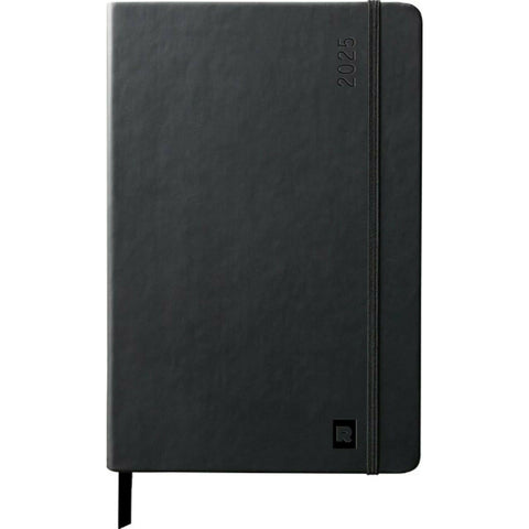 Agenda A5 2025 Semanal Horiz Preto Rhodia