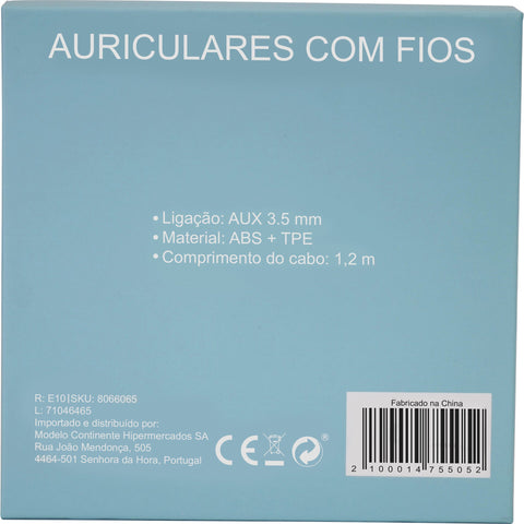 Auriculares Com Fios Aqua Sky
