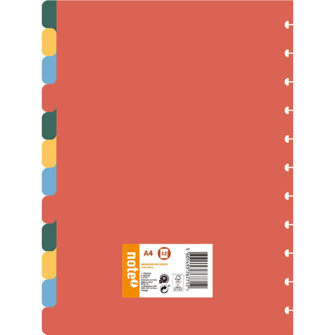 Separador Cartão A4 Com 12 Divisórias Note!