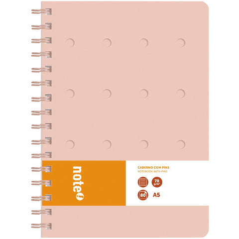 Caderno Espiral A5 80 Folhas 70G Pautado Pins Note!