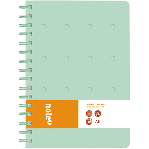 Caderno Espiral A5 80 Folhas 70G Pautado Pins Note!
