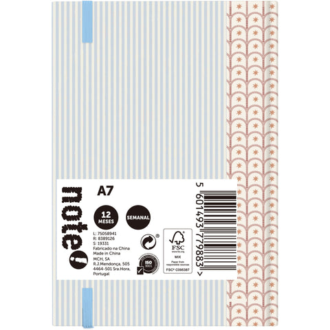 Agenda A7 2026 12 Meses Semanal Geometric Note!