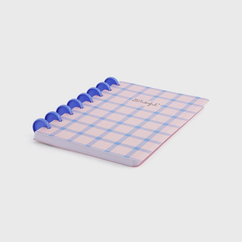 Caderno A5 - Xadrez Azul e Rosa