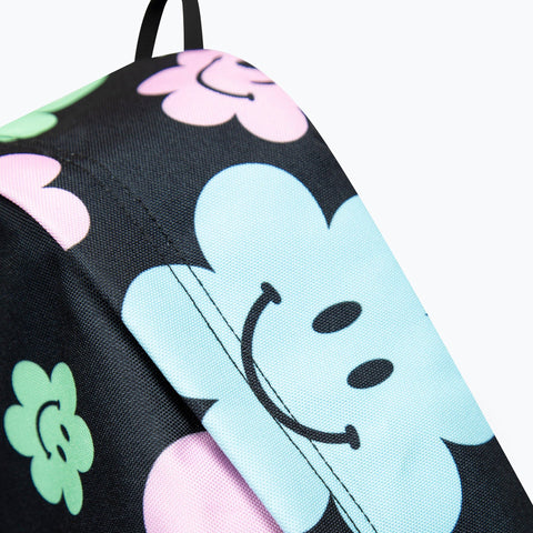 Mochila Badge Black Happy Flowers Hype