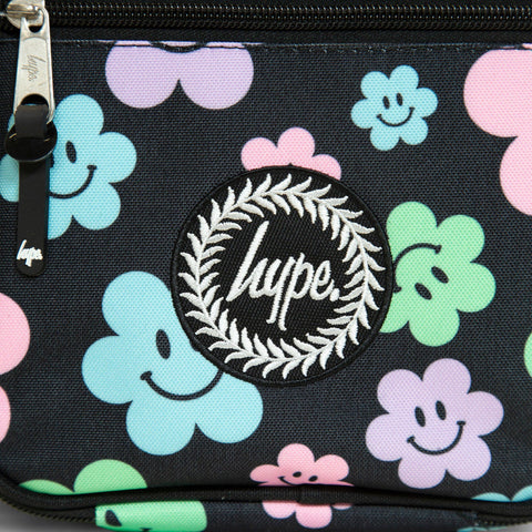 Saco Lanche Happy Flowers Preto Hype