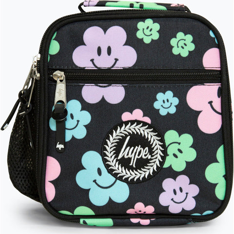 Saco Lanche Happy Flowers Preto Hype
