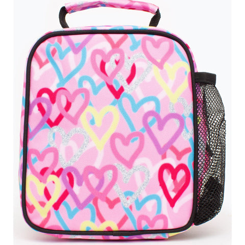 Saco Lanche Graffiti Hearts Rosa Hype