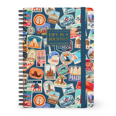 Caderno Espiral - Adesivos De Viagem