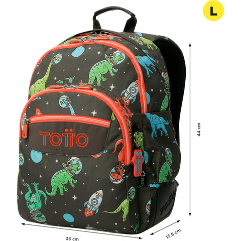 Mochila Com Base Borracha Dino Preto Totto