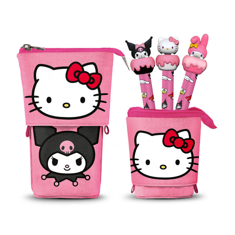 Conjunto Estojo +3 Canetas Gel - Hello Kitty