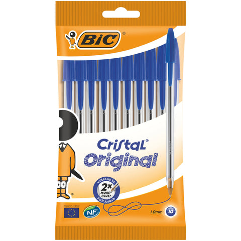 Esferográfica Cristal Original Tinta Azul 10 Unidades Bic