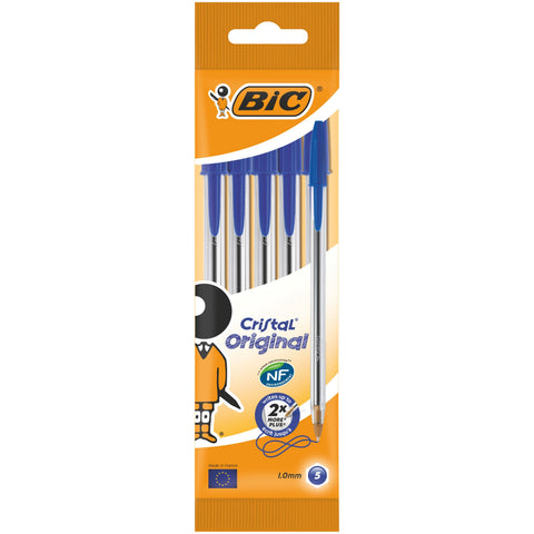 Esferográfica Cristal Original Tinta Azul 5 Unidades Bic