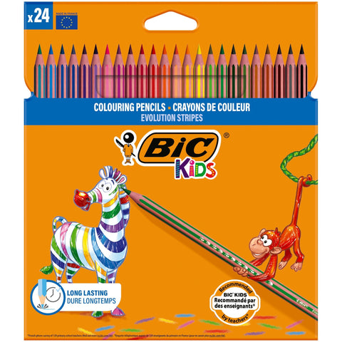 Lápis de Cor Evolution Stripes Kids 24 Unidades Bic
