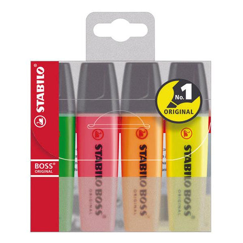 Sublinhadores BOSS ORIGINAL Neon 4 Unidades Pastel