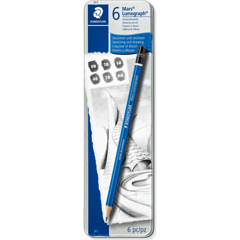 Lapis Grafite Mars Lumograph 6 Unidades Staedtler