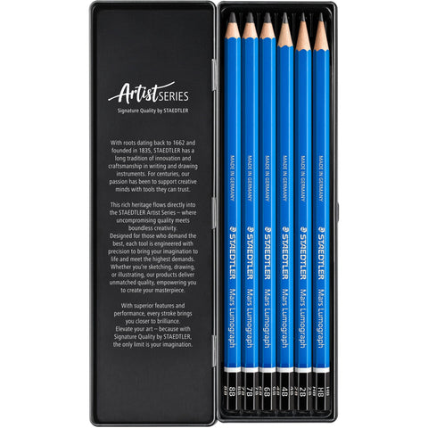 Lapis Grafite Mars Lumograph 6 Unidades Staedtler