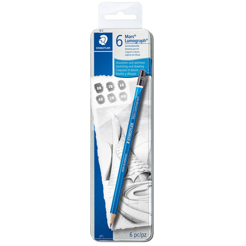 Lapis Grafite Mars Lumograph 6 Unidades Staedtler