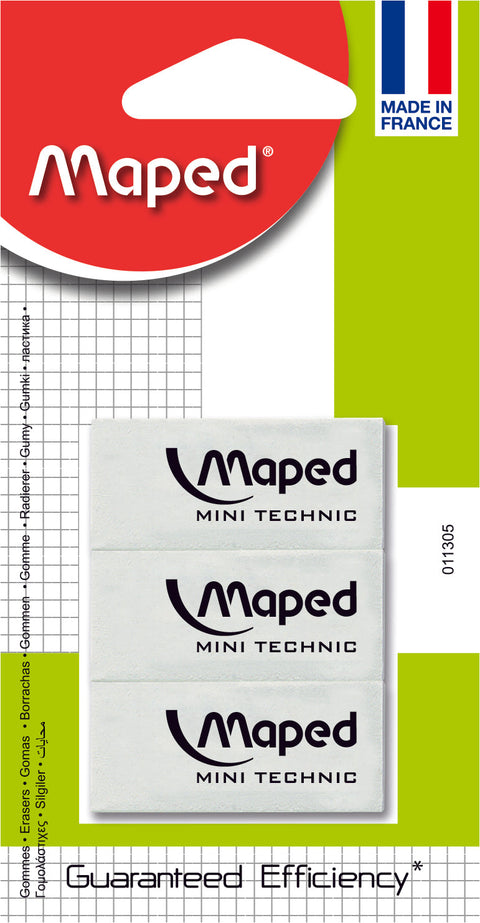 Borracha Mini Technic 3 unidades Maped