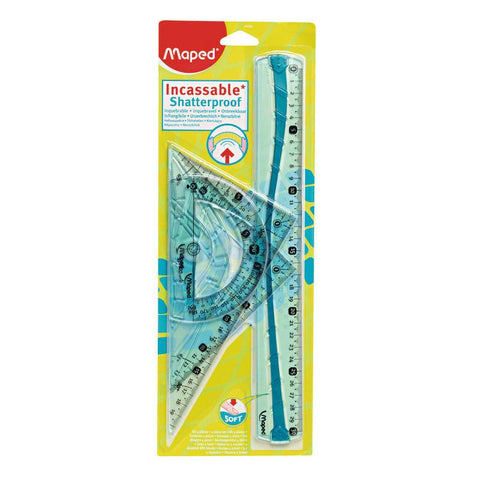 Régua, Esquadro e Transferidor Flexível (várias opções) Maped