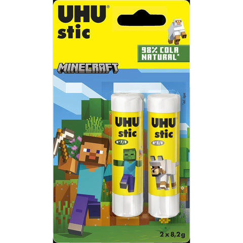 Tubo de Cola Stick 8,2g Edição Minecraft 2 Unidades UHU