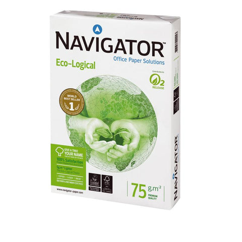 Resma de Papel de Impressão Eco-Logical A4 500 Folhas 75g/m Navigator