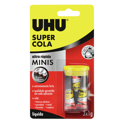 Super Cola Líquida Mini 1g 3 Unidades UHU