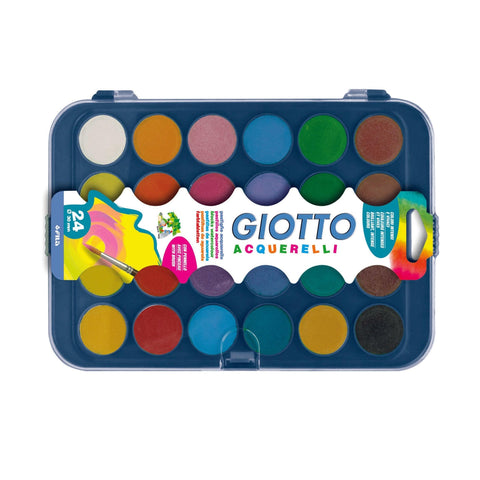 Aguarelas com Pincel 24 Cores Giotto