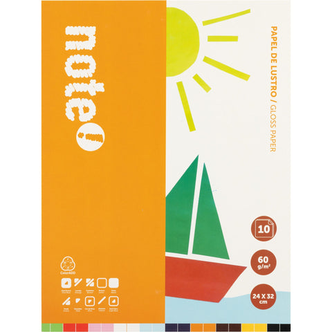 Papel de Lustro 24 x 32cm 10 Folhas Note!