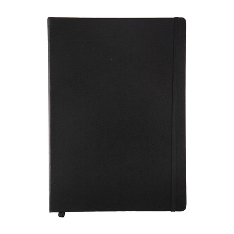 Caderno Agrafado A4 Capa Dura Preta com Elástico Pautado Note!