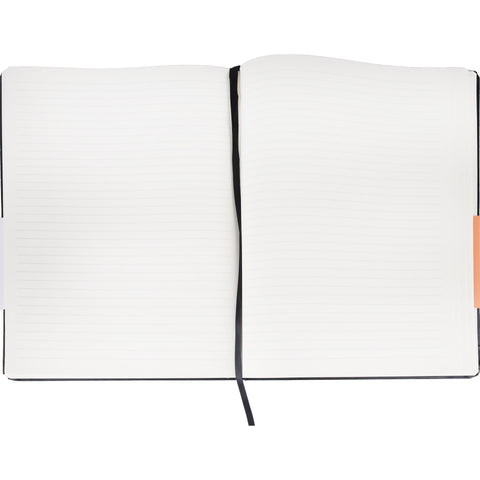 Caderno Agrafado A4 Capa Dura Preta com Elástico Pautado Note!