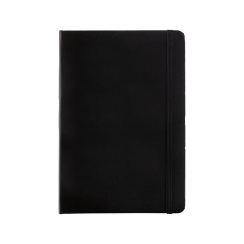 Caderno Agrafado A5 Capa Dura Preta com Elástico Pautado Note!