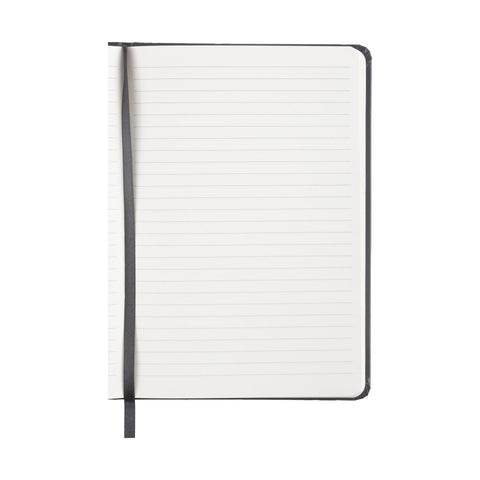 Caderno Agrafado A5 Capa Dura Preta com Elástico Pautado Note!