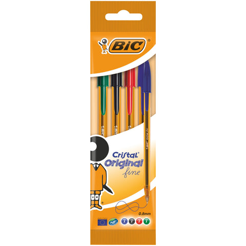 Esferográfica Cristal Fine em 4 Cores 4 Unidades Bic