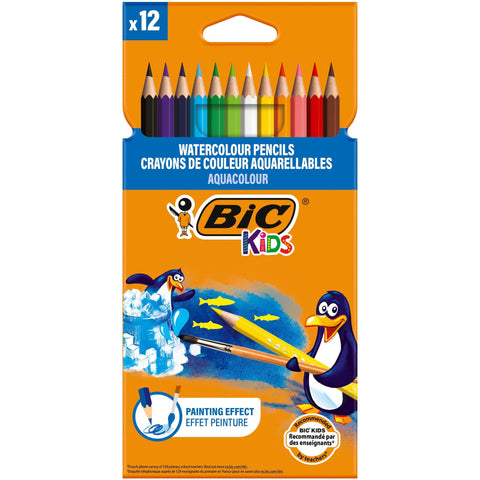 Lápis de Cor Aquacouleur Kids 12 Unidades Bic