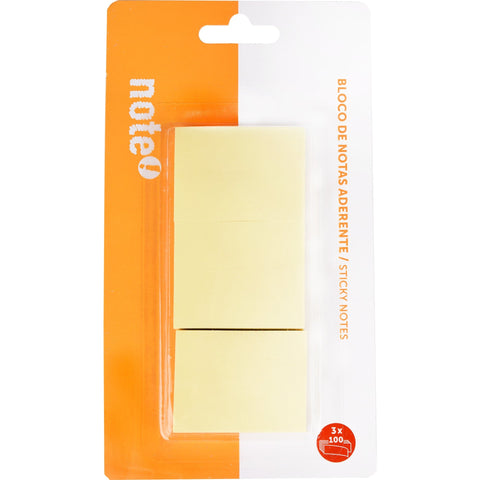 Bloco de Notas Aderente 5 x 4 x 3cm 3 unidades Amarelo Note!