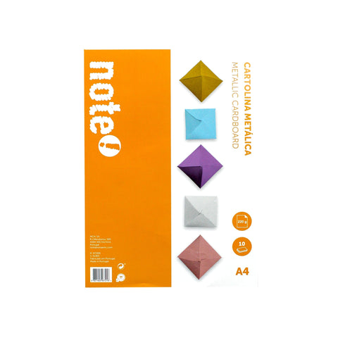 Bloco de Cartolinas Metálicas A4 10 Folhas Note!
