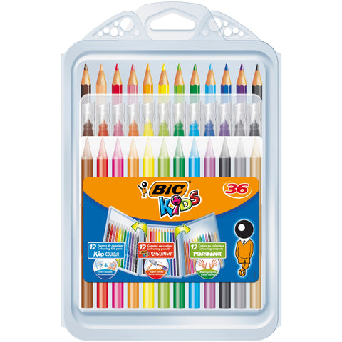 Marcador Colorir 12 Lápis Cor + 12 Cera Bic