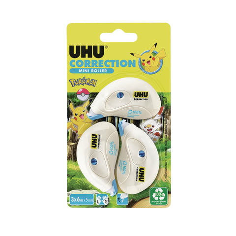 Fita Corretora Mini Roller 5mmx6m 3 Unidades (várias opções) UHU